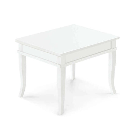 DOMINICK - tavolino bacheca in legno massello piano in legno 60x60 Bianco Milani Home