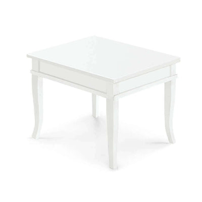 DOMINICK - tavolino bacheca in legno massello piano in legno 60x60 Bianco Milani Home