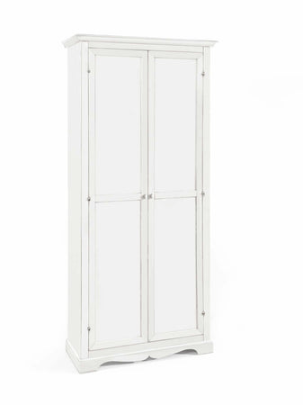 DEVEREUX - armadio porta scope in legno massello 87x40x192 Bianco Milani Home