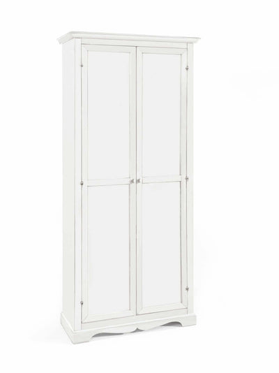 DEVEREUX - armadio porta scope in legno massello 87x40x192 Bianco