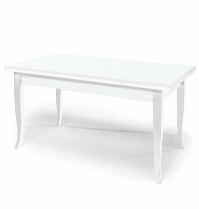 DONNY - tavolo da pranzo allungabile in legno massello 80x80/115/150 Bianco Milani Home