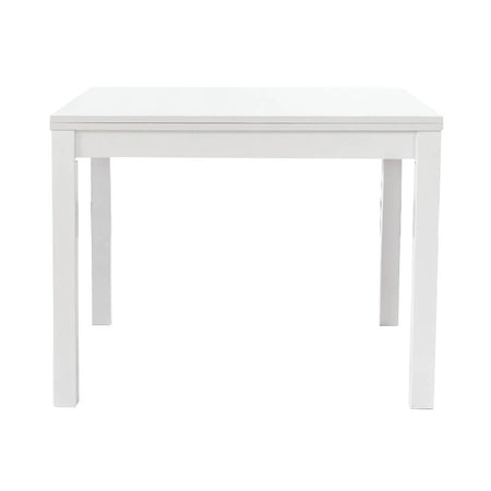 GARRETT - tavolo da pranzo moderno allungabile a libro frassinato 90x90/180 Bianco Milani Home