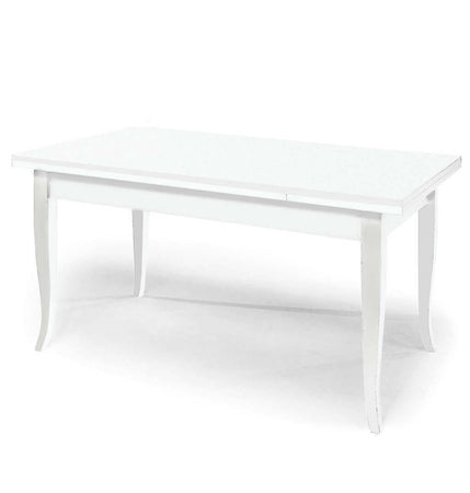 DONNY - tavolo da pranzo allungabile in legno massello 80x120/160/200 Bianco Milani Home