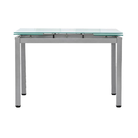 FREDERICK - tavolo da pranzo moderno allungabile in metallo e vetro cm 70x110/140/170x75 h Grigio Milani Home