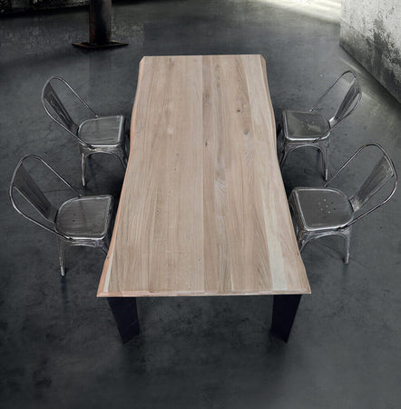 ALBERT - tavolo da pranzo moderno in metallo e legno 160x90 Nero Milani Home