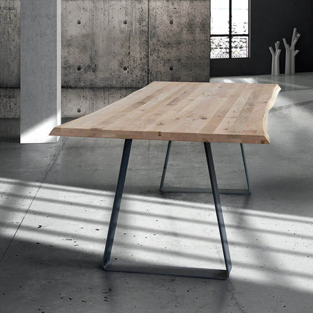 ALVIN - tavolo da pranzo moderno in metallo e legno 160x90 Nero Milani Home
