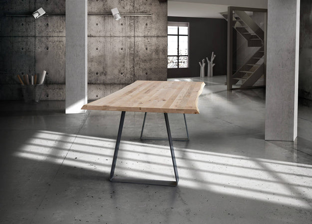 ALVIN - tavolo da pranzo moderno in metallo e legno 180x90 Nero Milani Home