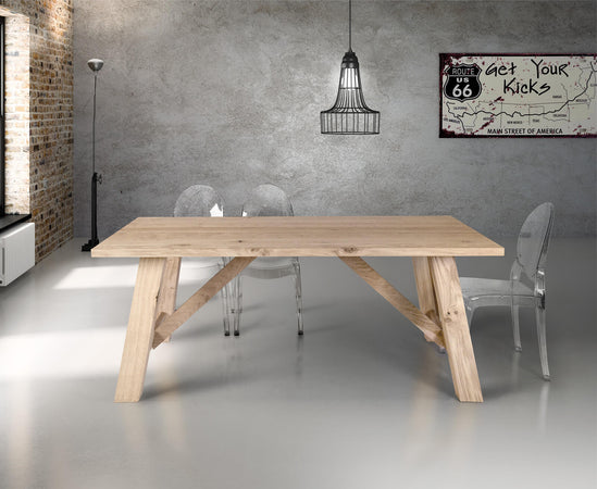 ANDY - tavolo da pranzo moderno in rovere impiallacciato 160x90 Marrone Milani Home