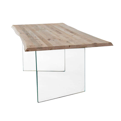 ANSON - tavolo da pranzo moderno in vetro e legno 160x90 Marrone Milani Home