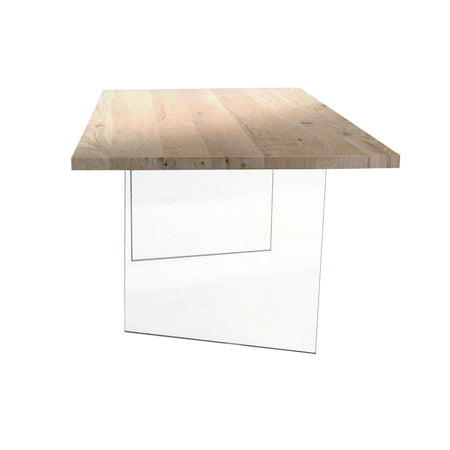 ANTHONY - tavolo da pranzo moderno in vetro rovere impiallacciato 160x90 Marrone Milani Home