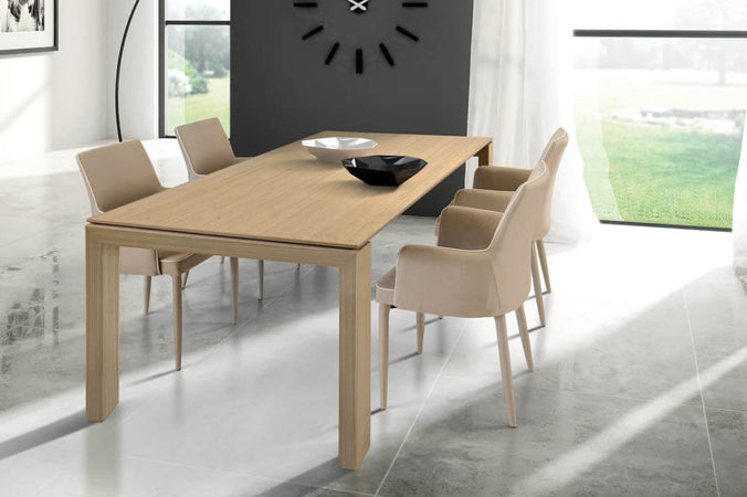 ARTHUR - tavolo da pranzo moderno allungabile in legno 90x180/230/280 Marrone Milani Home