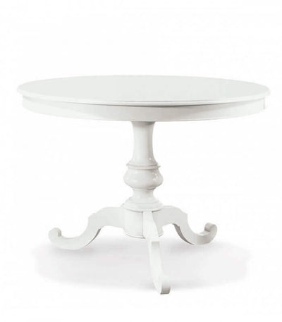 BARRY - tavolo da pranzo allungabile in legno massello tondo 120/160 Bianco Milani Home