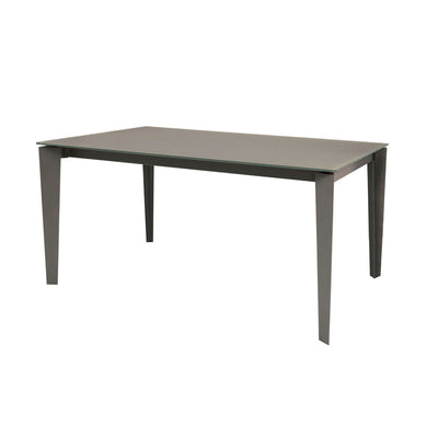 BENJAMIN - tavolo da pranzo moderno allungabile in metallo e vetro 90x160/210/260 Tortora Milani Home