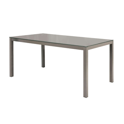 BENNETT - tavolo da pranzo moderno allungabile in metallo e vetro 90x140/190 Tortora Milani Home