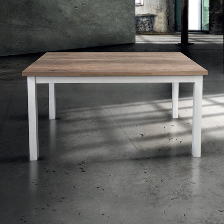 BLAKE - tavolo da pranzo moderno allungabile in metallo e legno 80x130/170/210 Bianco Milani Home
