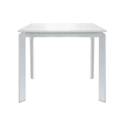 BRAXTON - tavolo da pranzo moderno allungabile in metallo 90x90/150 Bianco