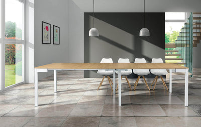 BRENT - tavolo da pranzo consolle 90x50/100/150/200/250/300 Bianco Milani Home
