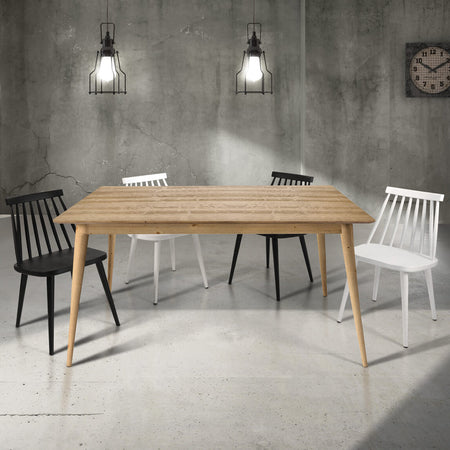 BRIAN - tavolo da pranzo moderno allungabile in abete spazzolato 85x160/210 Marrone Milani Home