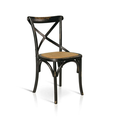 ABBY - sedia moderna in legno con seduta in paglia Nero Milani Home