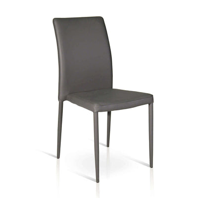 ALYSSIA - sedia moderna in ecopelle con struttura in metallo Grigio scuro Milani Home