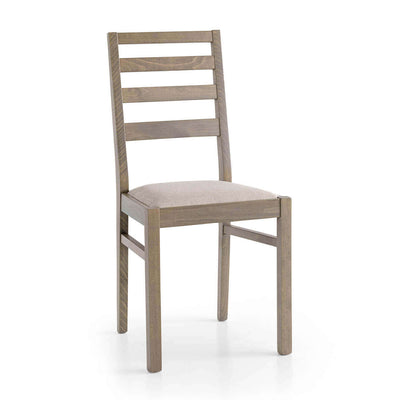 BEATRIX - sedia moderna in legno con seduta in stoffa Tortora Milani Home