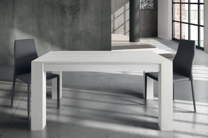 GERRARD - tavolo da pranzo moderno allungabile in rovere spazzolato 90x160/210/260 Bianco Milani Home