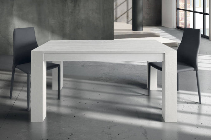 GERRARD - tavolo da pranzo moderno allungabile in rovere spazzolato 90x180/230/280 Bianco Milani Home