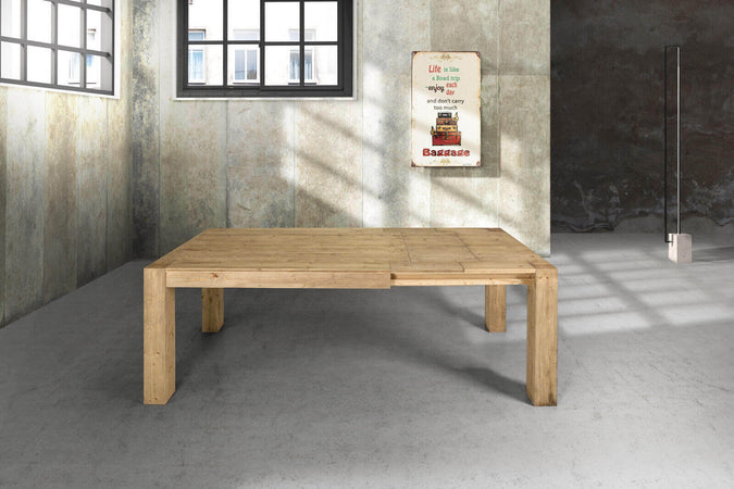 GERRARD - tavolo da pranzo moderno allungabile in abete 90x140/180/220 Marrone