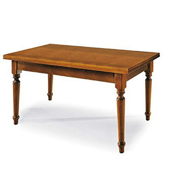 DYLAN - tavolo da pranzo allungabile in legno massello 80x140/180/220 con gamba tornita Tinta noce Milani Home