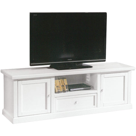 CLAYTON - mobile porta tv in legno massello 45x160x56 Bianco Milani Home