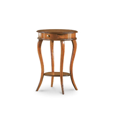 DONALD - tavolino in legno massello tondo 50x74 Tinta noce Milani Home