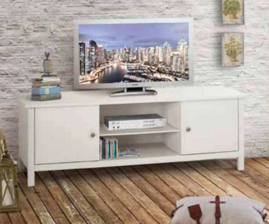 LAMBERT - mobile porta tv in legno massello 165x48x56 Bianco Milani Home