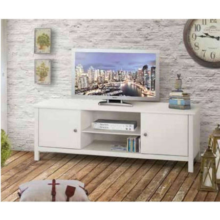 LAMBERT - mobile porta tv in legno massello 165x48x56 Bianco Milani Home