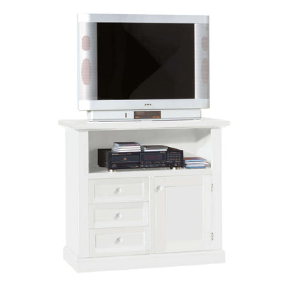 CONNELL - mobile porta tv in legno massello 84x40x80 Bianco Milani Home