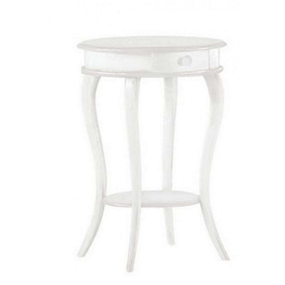DONALD - tavolino in legno massello tondo 50x74 Bianco Milani Home