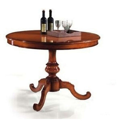 BARRY - tavolo da pranzo allungabile in legno massello tondo 120/160 Tinta noce Milani Home