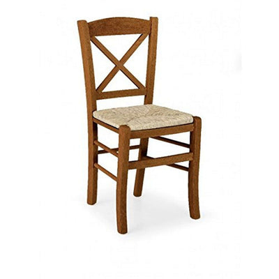 HALLIE - sedia croce in legno massello Tinta noce Milani Home
