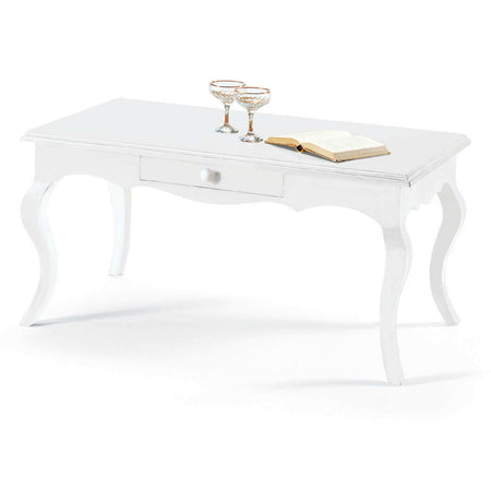 DOUGLAS - tavolino in legno massello 100x50x45 Bianco Milani Home