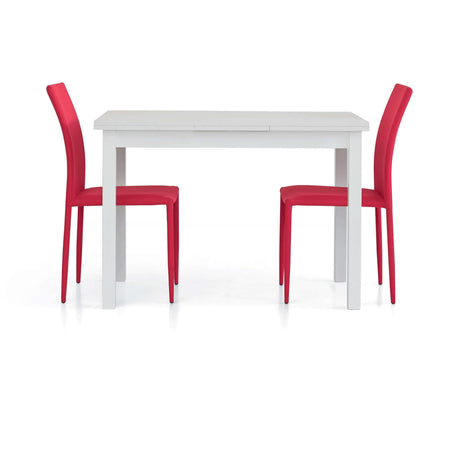 NATHANIEL - tavolo da pranzo moderno allungabile frassinato 80x130/170/210 Bianco Milani Home