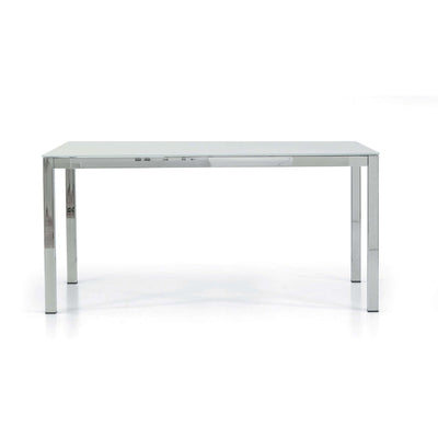 NELSON - tavolo da pranzo moderno allungabile in vetro 90x140/190 Grigio