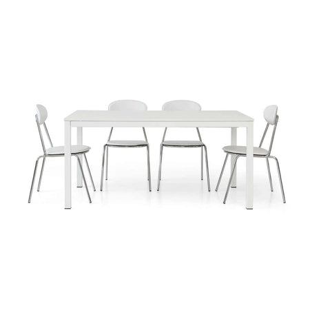 REGINALD - tavolo da pranzo moderno allungabile frassinato 90x140/190 Bianco Milani Home