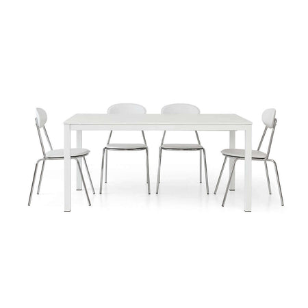 REGINALD - tavolo da pranzo moderno allungabile frassinato 90x160/210/260 Bianco Milani Home