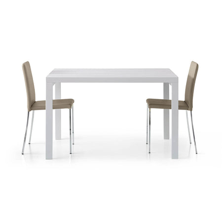 MAXIMILLIAN - tavolo da pranzo moderno allungabile a libro frassinato 90x120/240 Bianco Milani Home
