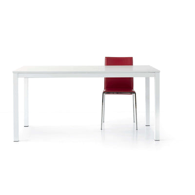 RAPHAEL - tavolo da pranzo moderno allungabile frassinato con struttura in metallo 80x120/170 Bianco Milani Home