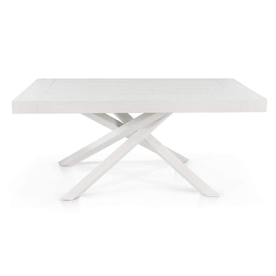 FLORA - tavolo in legno e metallo cm 90x160/210/260x75 h Bianco Milani Home