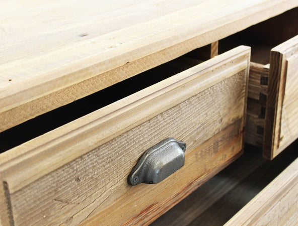 PEZ - cassettiera con 5 cassetti in legno di pino riciclato Marrone Milani Home
