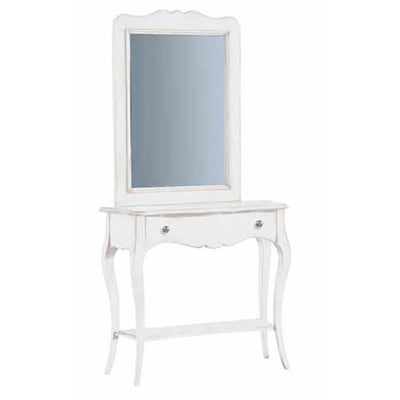 RUBINA - tavolino con specchio per ingresso cm 75 x 105 Bianco