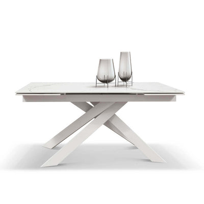 CYGNUS - tavolo da pranzo allungabile cm 90 x 160/200/240 x 76 Bianco Milani Home