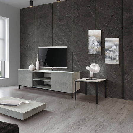 GORGON - porta tv moderno di design cm 160 x 45 x 51 h Cemento Milani Home