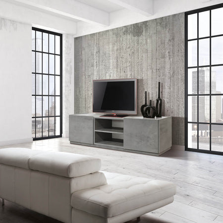 GORGON - porta tv moderno di design cm 160 x 45 x 45 h Cemento Milani Home